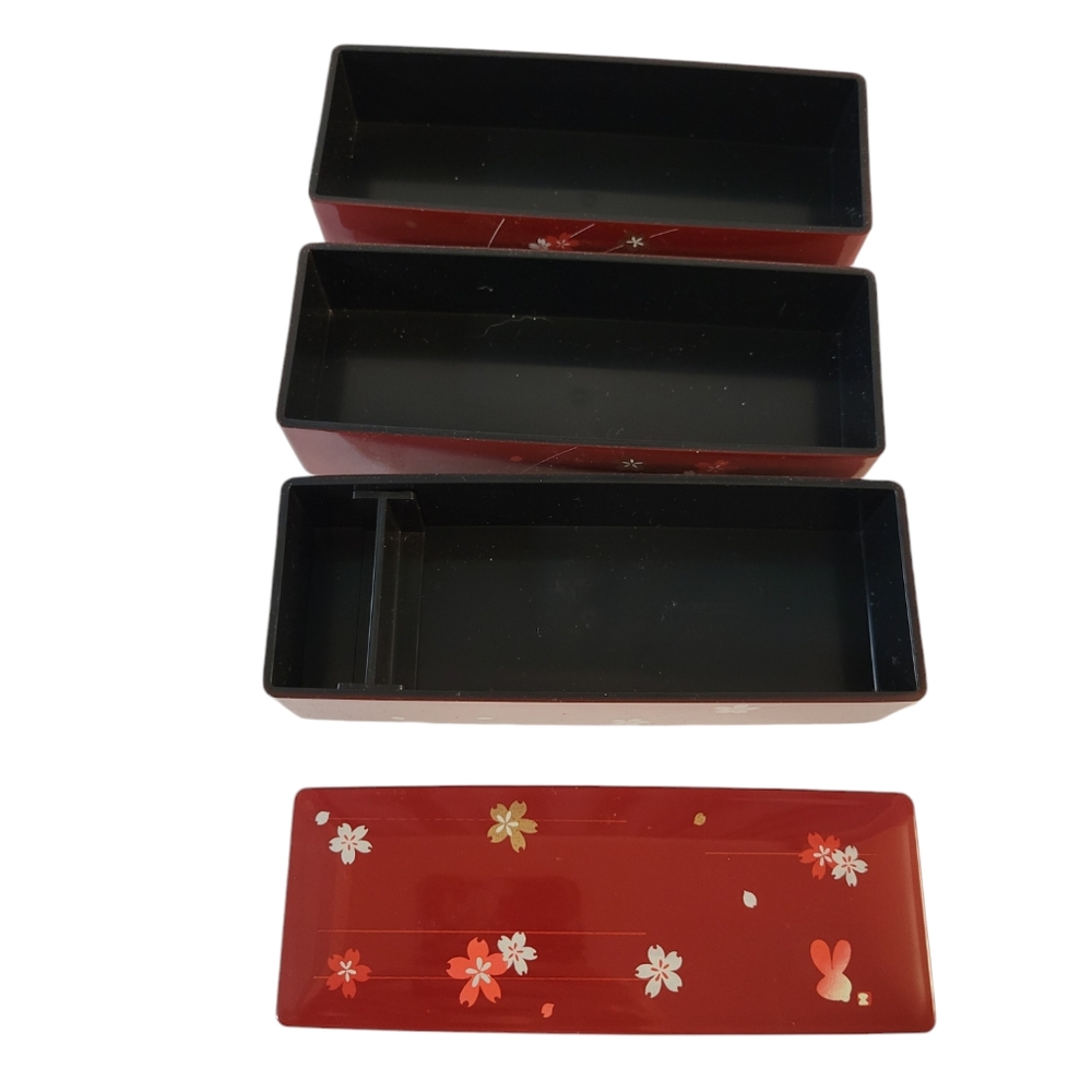 Plastic Stacking Storage Box Floral Pattern - Picture 4 of 7